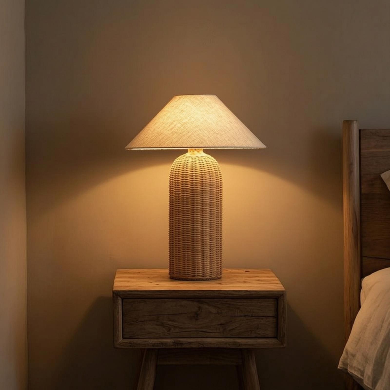 Lighting Decor In Room - Настольная лампа с основанием из ротанга