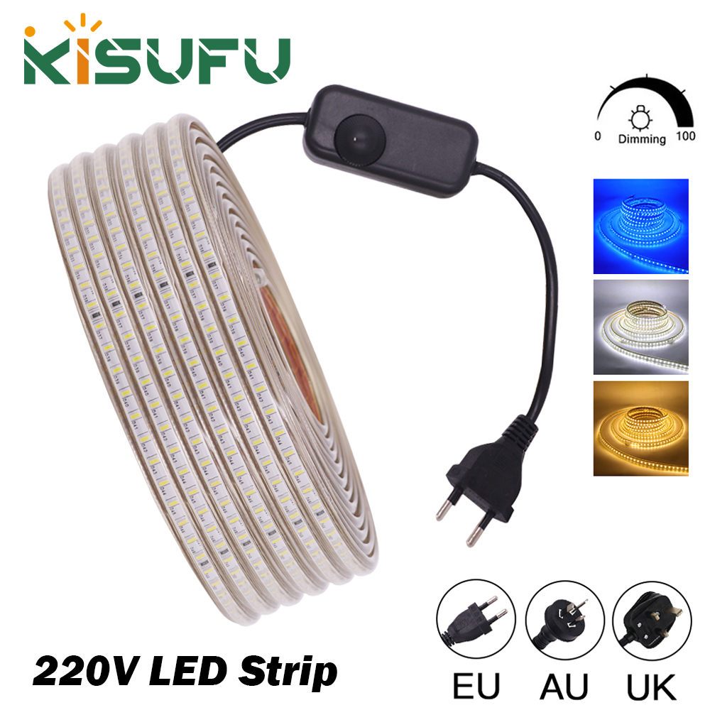 Decor Lighting Uk - Светодиодная лента 220В с диммером, вилка